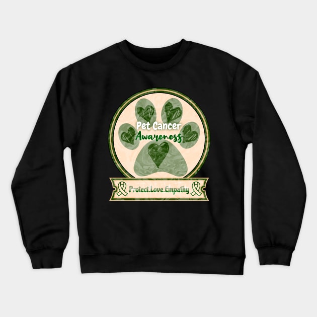 Pet Cancer Awareness Wilderness Edition Crewneck Sweatshirt by mythikcreationz